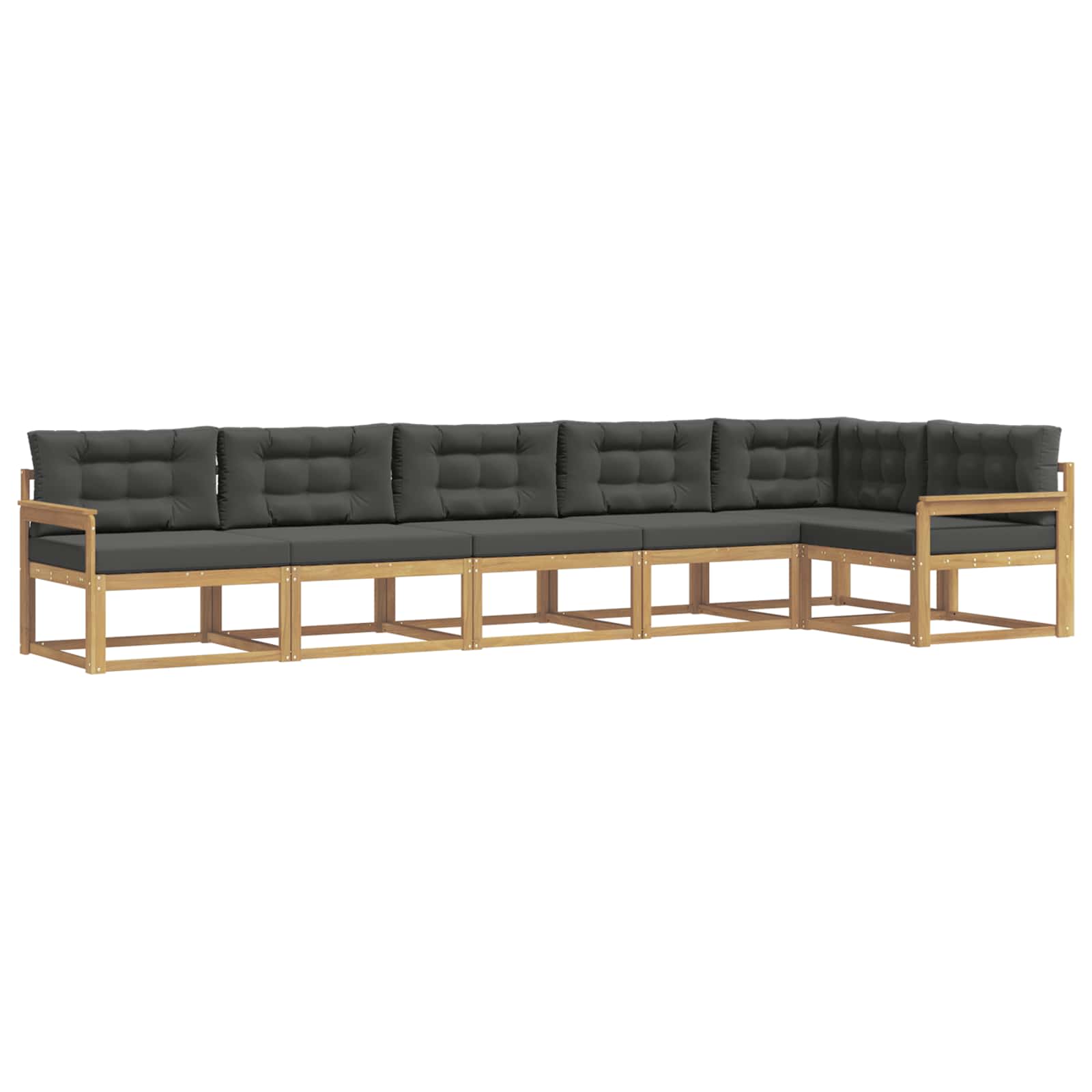Udendørs sofagruppe med pude 4 pcs Hvid og antracit Polyester