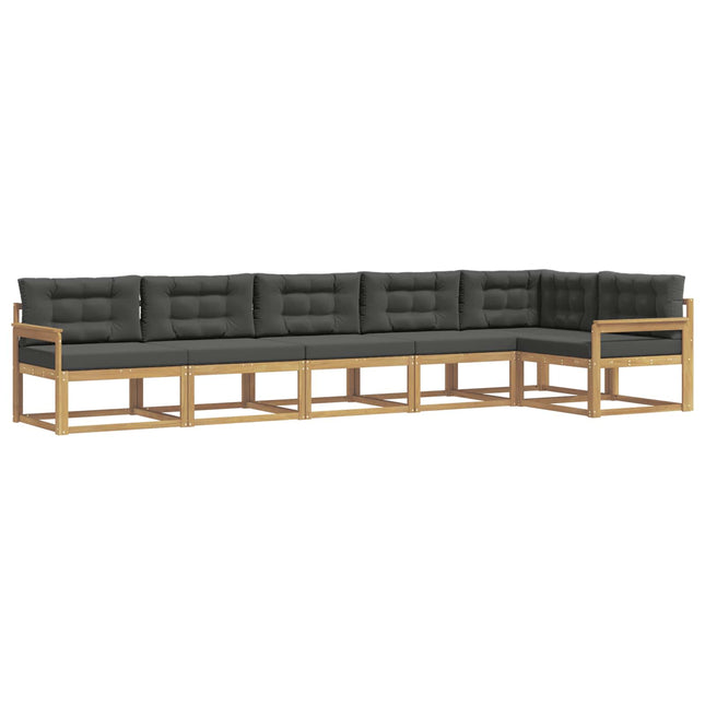Udendørs sofagruppe med pude 4 pcs Hvid og antracit Polyester