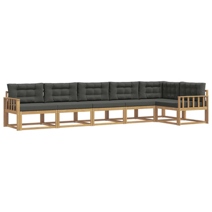 Udendørs sofagruppe med pude 4 pcs Hvid og antracit Polyester