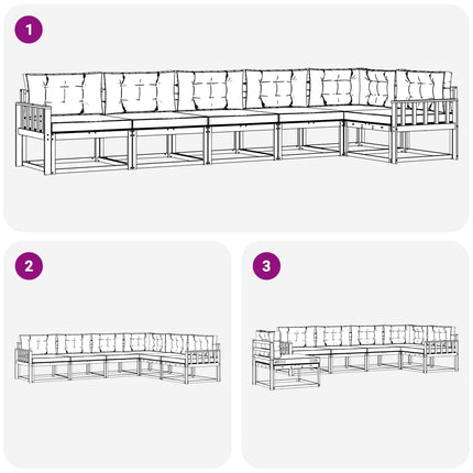 Udendørs sofagruppe med pude 4 pcs Hvid og antracit Polyester