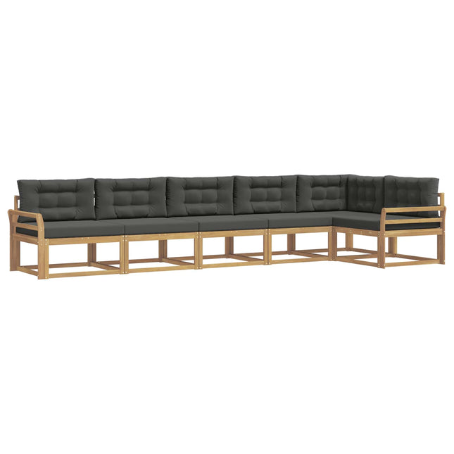 Udendørs sofagruppe med pude 4 pcs Hvid og antracit Polyester