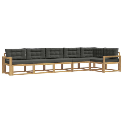 Udendørs sofagruppe med pude 4 pcs Hvid og antracit Polyester