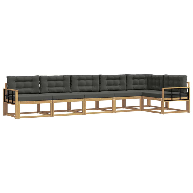Udendørs sofagruppe med pude 4 pcs Hvid og antracit Polyester