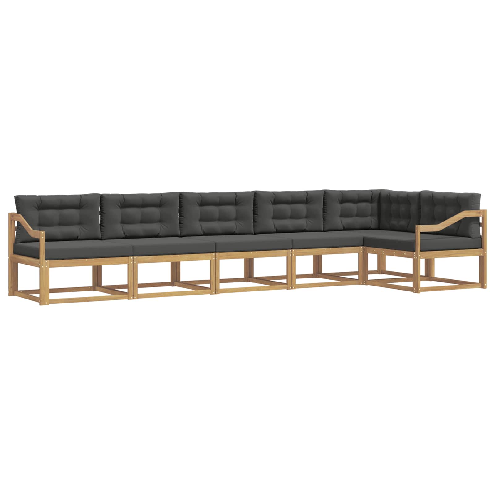 Udendørs sofagruppe med pude 4 pcs Hvid og antracit Polyester