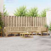 Udendørs sofagruppe 7 pcs Hvid og Beige 79 x 79 x 37 cm
