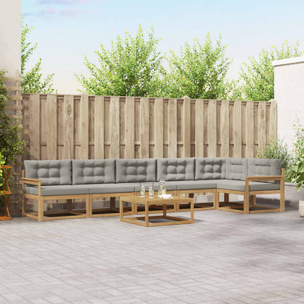 Udendørs sofagruppe 7 pcs Hvid og lysegrå 79 x 79 x 37 cm