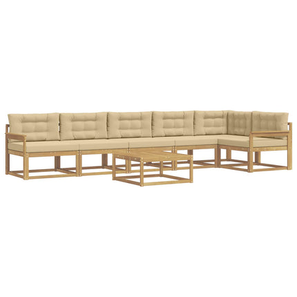 Udendørs sofagruppe 7 pcs Hvid og Beige 79 x 79 x 37 cm
