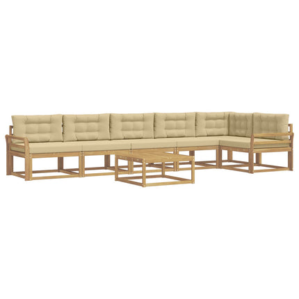Udendørs sofagruppe 7 pcs Hvid og Beige 79 x 79 x 37 cm