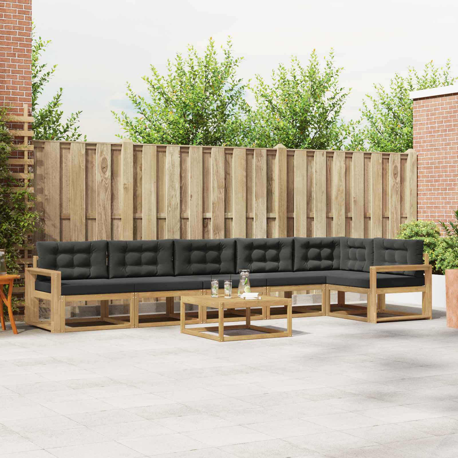 Udendørs sofagruppe 7 pcs Hvid og antracit 79 x 79 x 37 cm