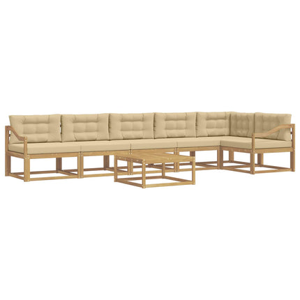 Udendørs sofagruppe 7 pcs Hvid og Beige 79 x 79 x 37 cm
