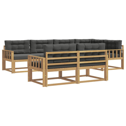 Udendørs sofagruppe med pude 6 pcs Hvid og antracit Polyester