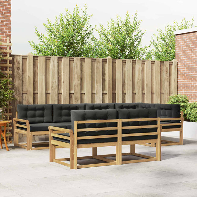 Udendørs sofagruppe med pude 6 pcs Hvid og antracit Polyester