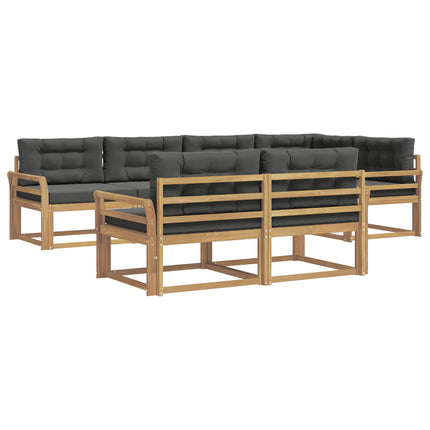 Udendørs sofagruppe med pude 6 pcs Hvid og antracit Polyester