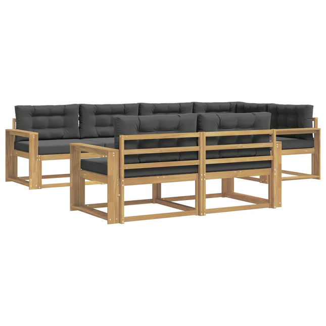 Udendørs sofagruppe med pude 6 pcs Hvid og antracit Polyester