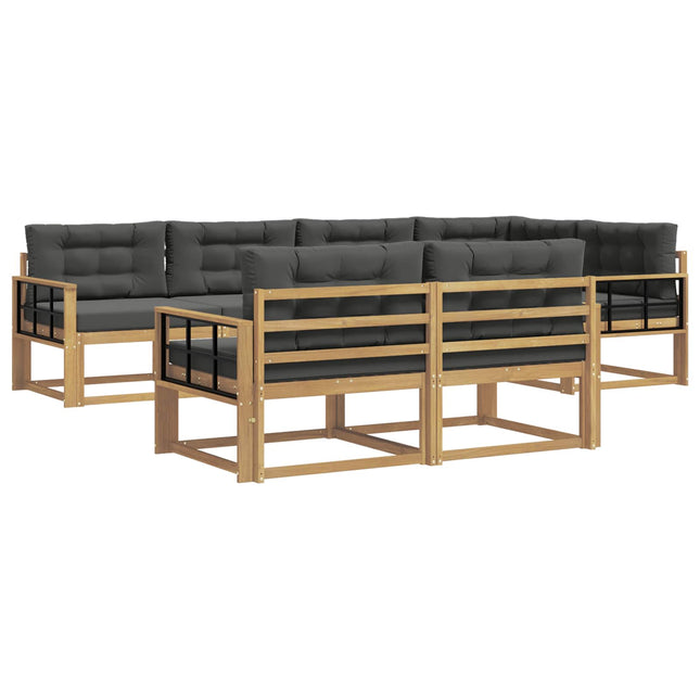 Udendørs sofagruppe med pude 6 pcs Hvid og antracit Polyester