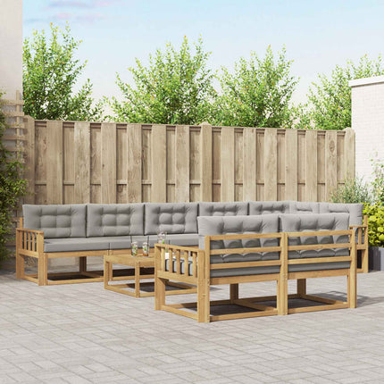 Udendørs sofagruppe 9 pcs Hvid og lysegrå 79 x 79 x 37 cm