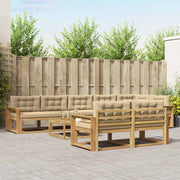 Udendørs sofagruppe 9 pcs Hvid og Beige 79 x 79 x 37 cm