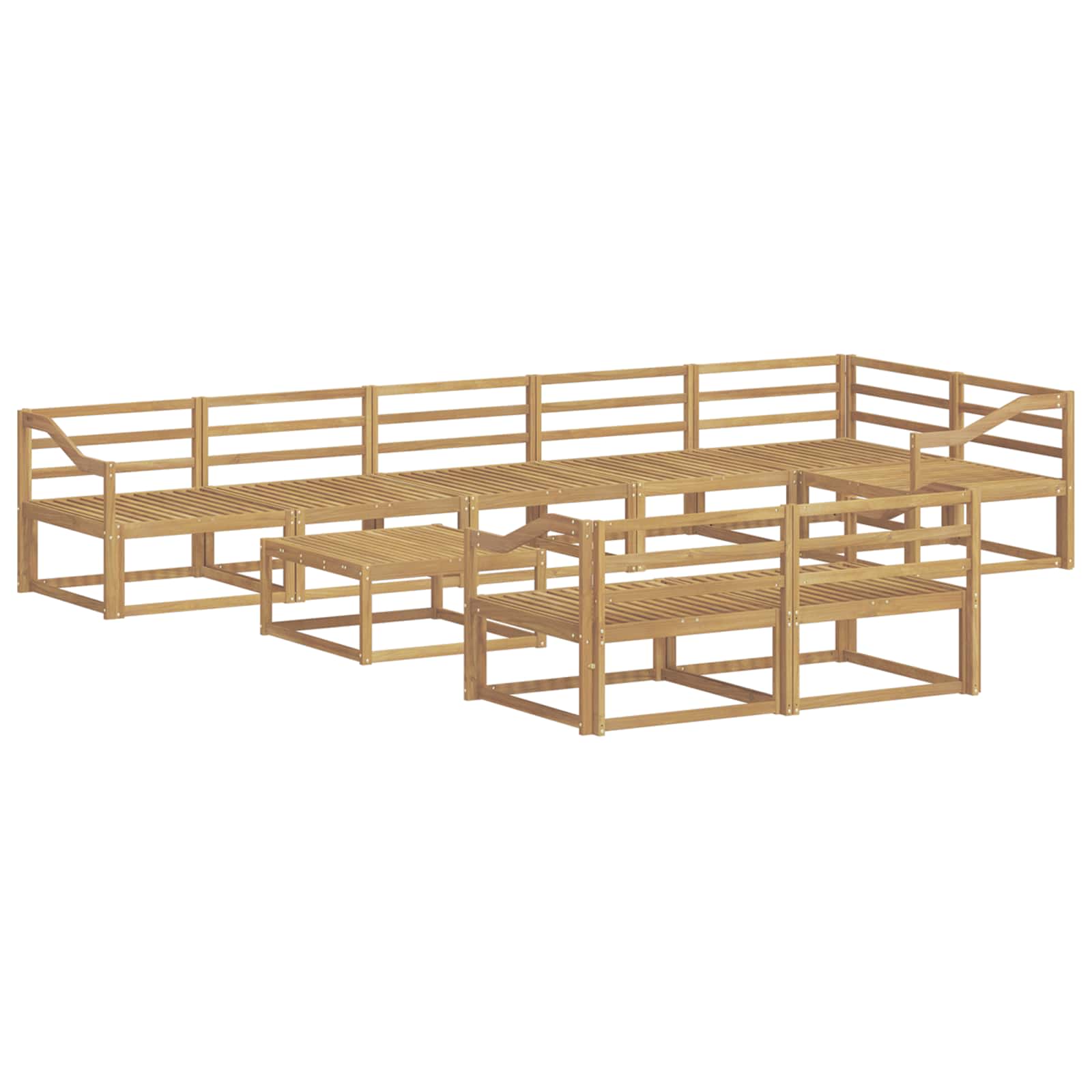 Udendørs sofagruppe 9 pcs Hvid 79 x 79 x 37 cm