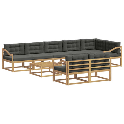 Udendørs sofagruppe 9 pcs Hvid og antracit 79 x 79 x 37 cm