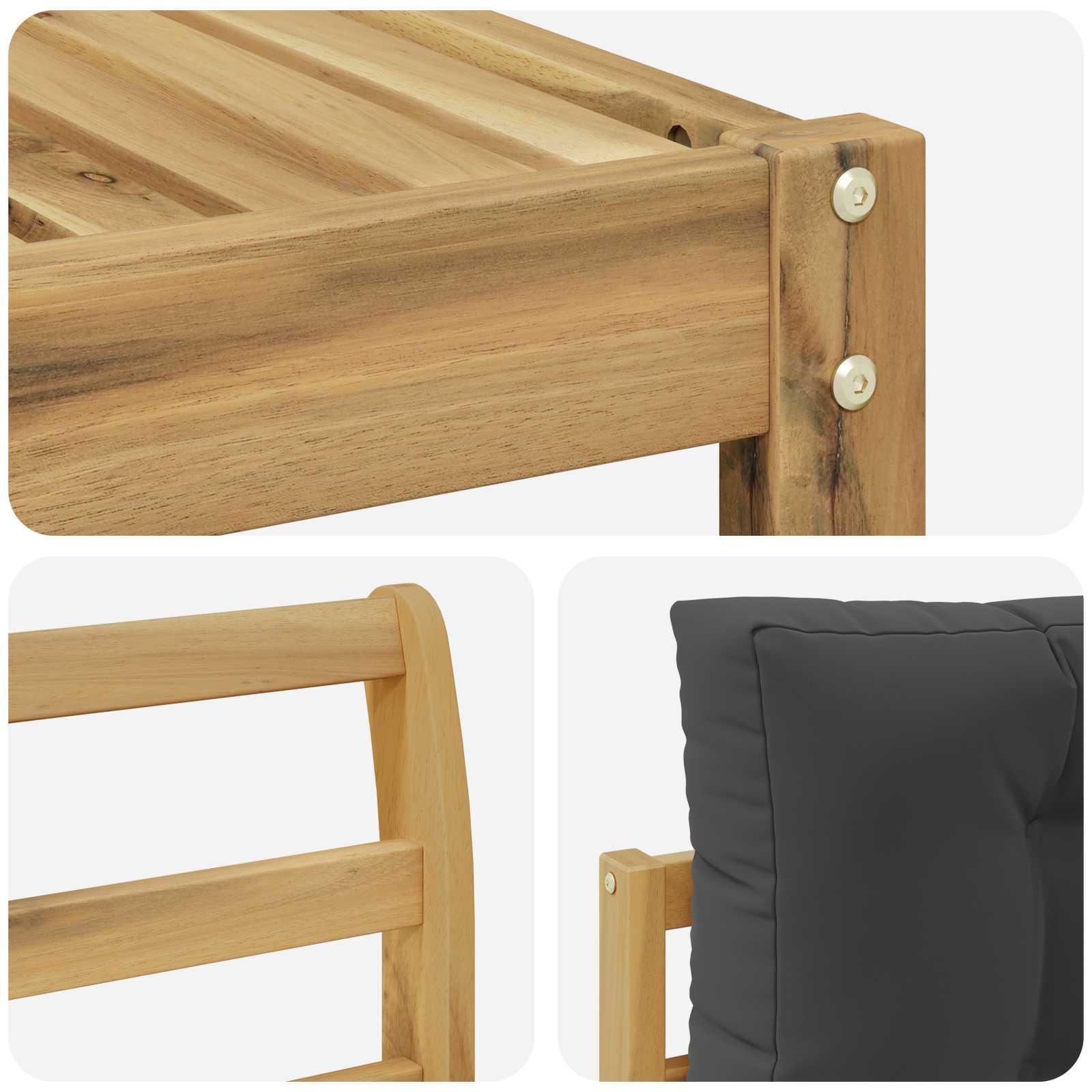 Udendørs sofagruppe med pude 5 pcs Hvid og antracit Polyester