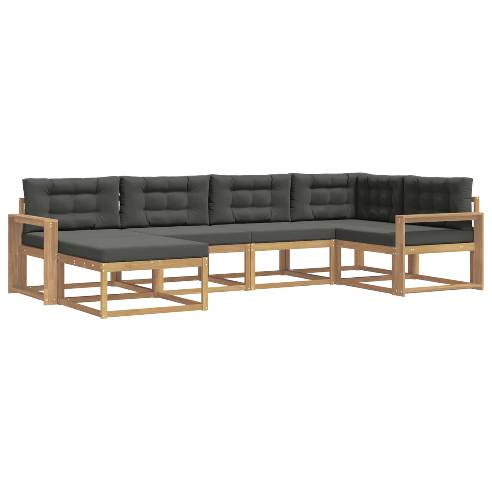 Udendørs sofagruppe med pude 5 pcs Hvid og antracit Polyester