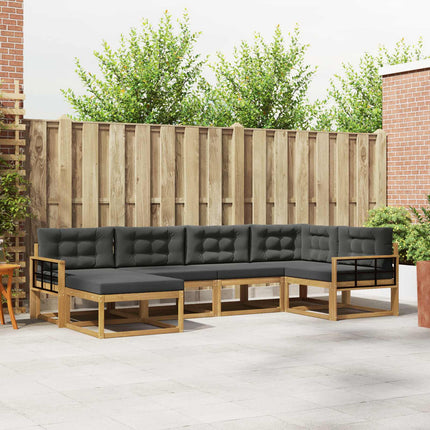 Udendørs sofagruppe med pude 5 pcs Hvid og antracit Polyester