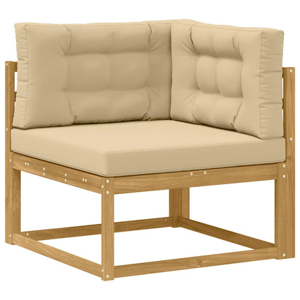 Udendørs sofagruppe 5 stk. Hvid og Beige Polyester