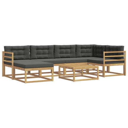 Udendørs sofagruppe 7 pcs Hvid og antracit