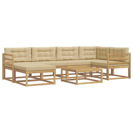 Udendørs sofagruppe 7 stk. Hvid og Beige