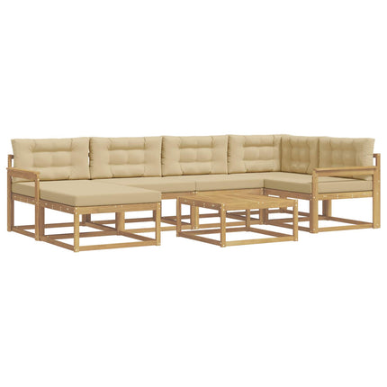 Udendørs sofagruppe 7 stk. Hvid og Beige