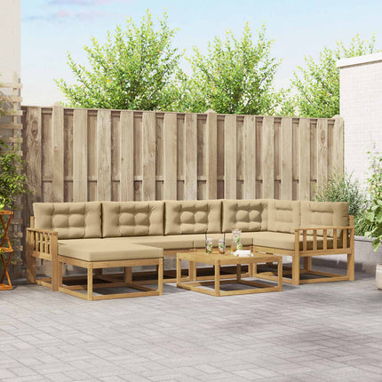 Udendørs sofagruppe 7 pcs Hvid og Beige