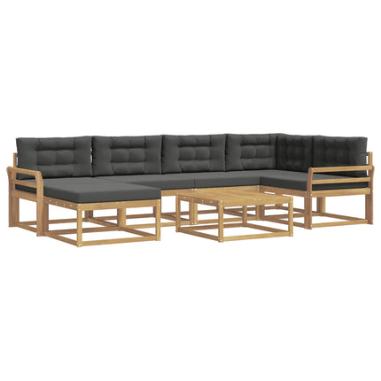 Udendørs sofagruppe 7 pcs Hvid og antracit