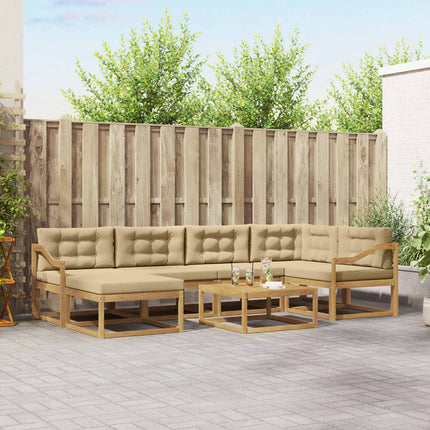 Udendørs sofagruppe 7 pcs Hvid og Beige