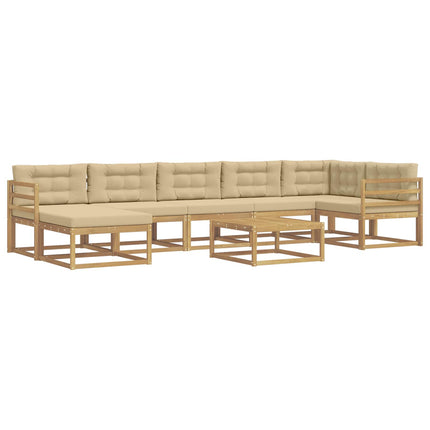Udendørs sofagruppe 8 pcs Hvid og Beige