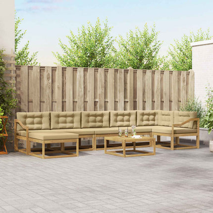 Udendørs sofagruppe 8 pcs Hvid og Beige