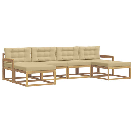 Udendørs sofagruppe 6 stk. Hvid og Beige
