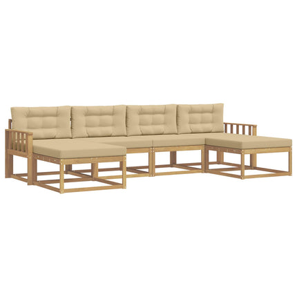 Udendørs sofagruppe 6 stk. Hvid og Beige