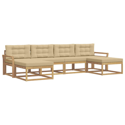 Udendørs sofagruppe 6 stk. Hvid og Beige