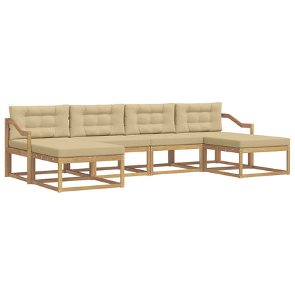 Udendørs sofagruppe 6 stk. Hvid og Beige