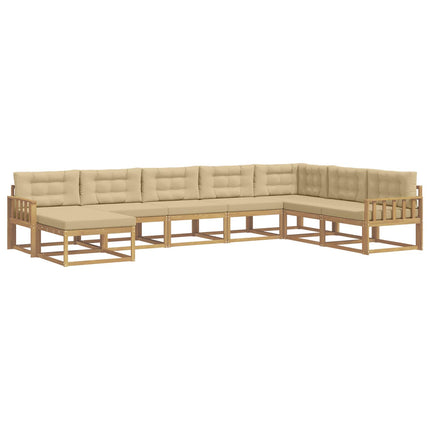Udendørs sofagruppe 8 pcs Hvid og Beige