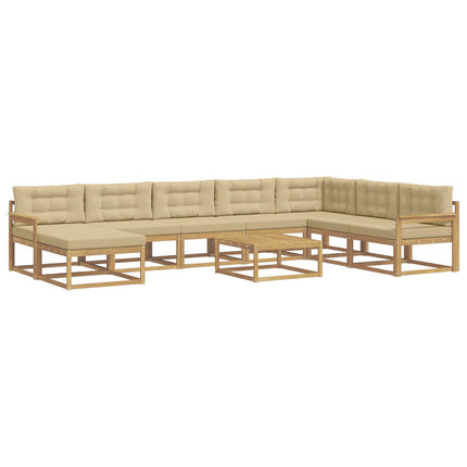 Udendørs sofagruppe 9 stk. Hvid og Beige