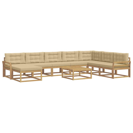 Udendørs sofagruppe 9 stk. Hvid og Beige