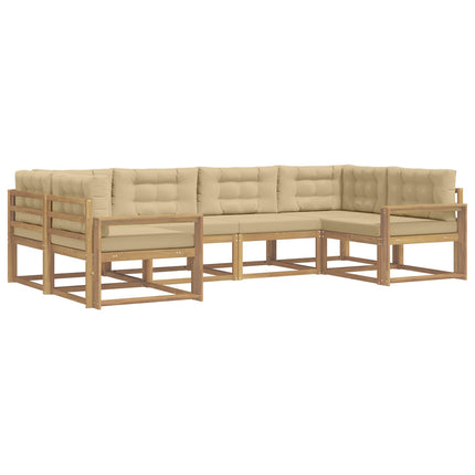 Udendørs sofagruppe 6 stk. Hvid og Beige
