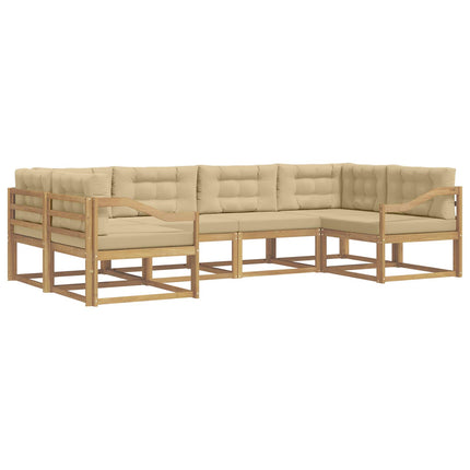 Udendørs sofagruppe 6 stk. Hvid og Beige