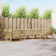 Udendørs sofagruppe med pude 7 pcs Hvid og Beige