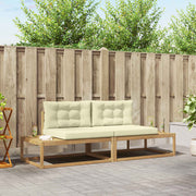 Udendørs sofagruppe med pude Hvid 230,5 x 83 x 73 cm Polyester