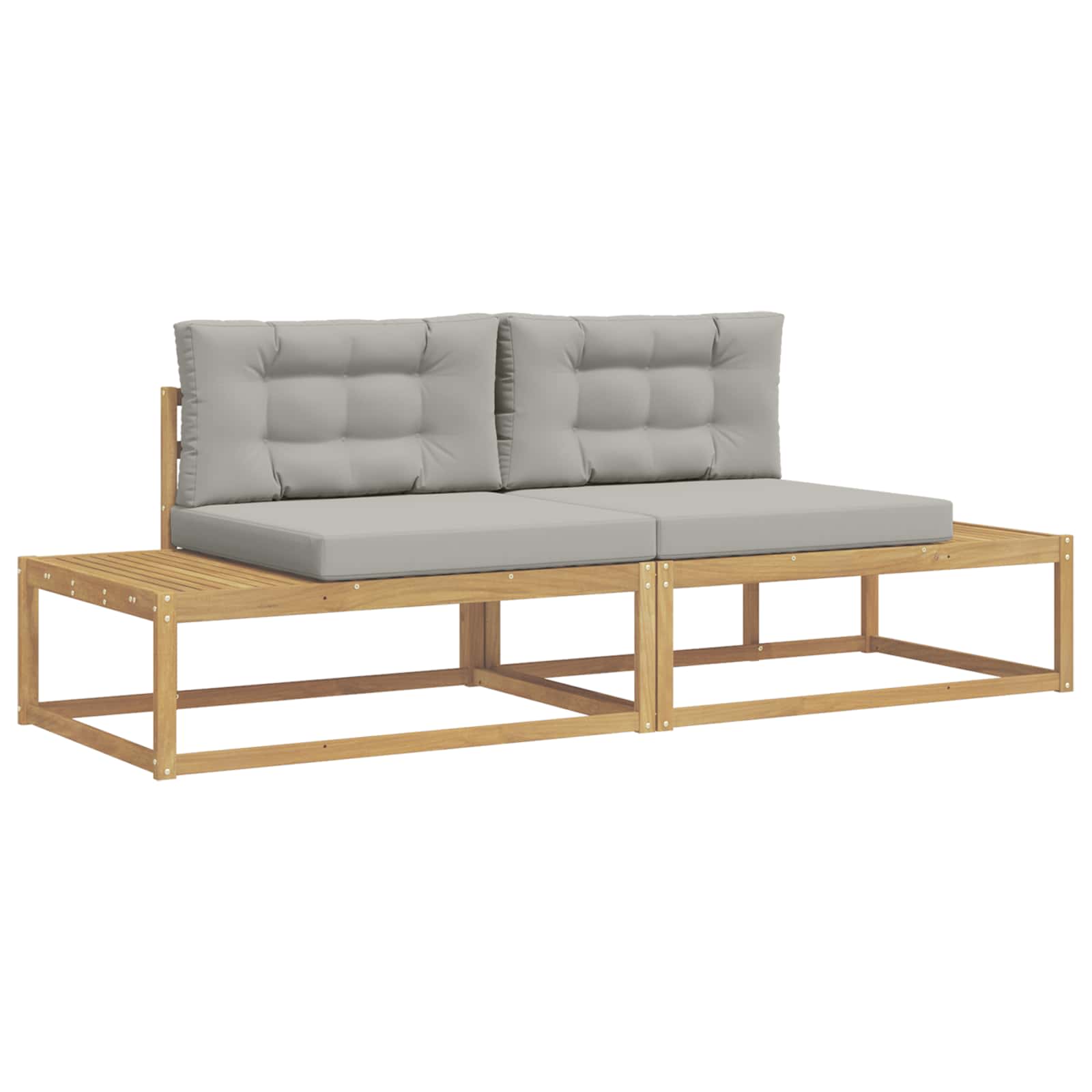 Udendørs sofagruppe med pude Hvid 230,5 x 83 x 73 cm Polyester