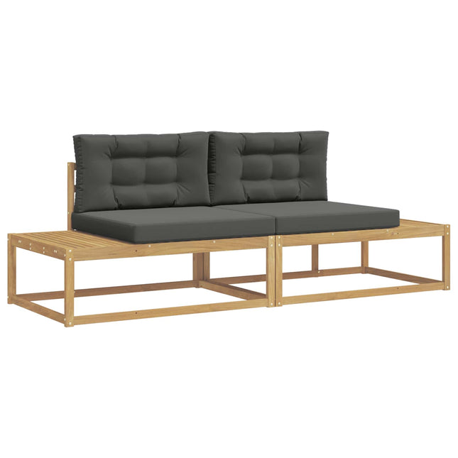 Udendørs sofagruppe med pude Hvid 230,5 x 83 x 73 cm Polyester