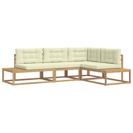 Udendørs sofagruppe Hvid 277,5 x 198,5 x 73 cm Polyester