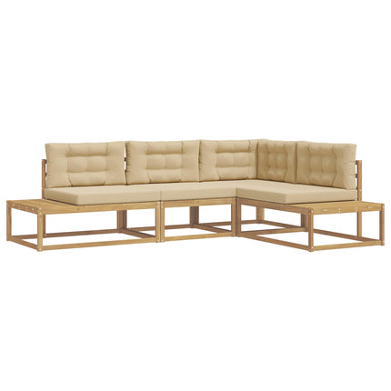 Udendørs sofagruppe 4 stk. 4-personers Polyester Hvid